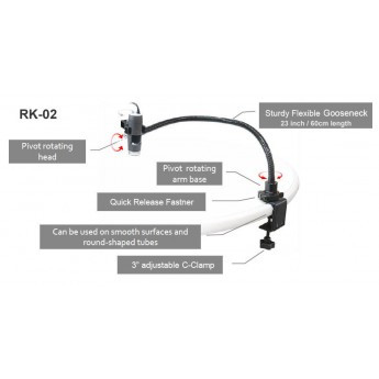 RK-02: Desk Clamp Flex-Arm Mount