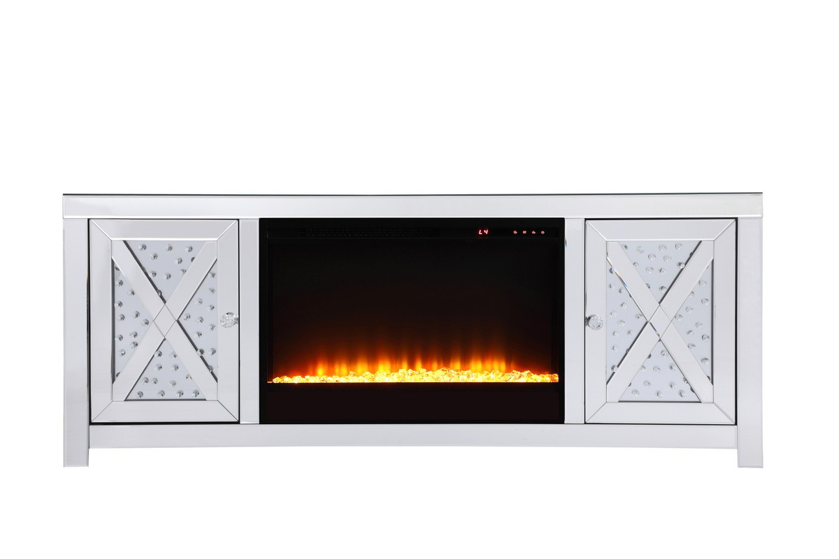 Modern Collection TV Stand with Insert Fireplace