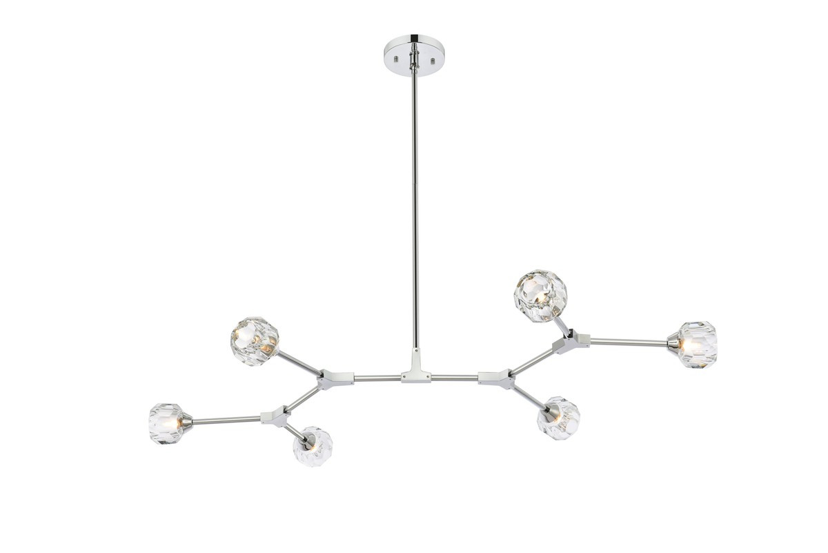 Elegant Lighting Zayne Collection Six Light Pendant - Thumbnail 2