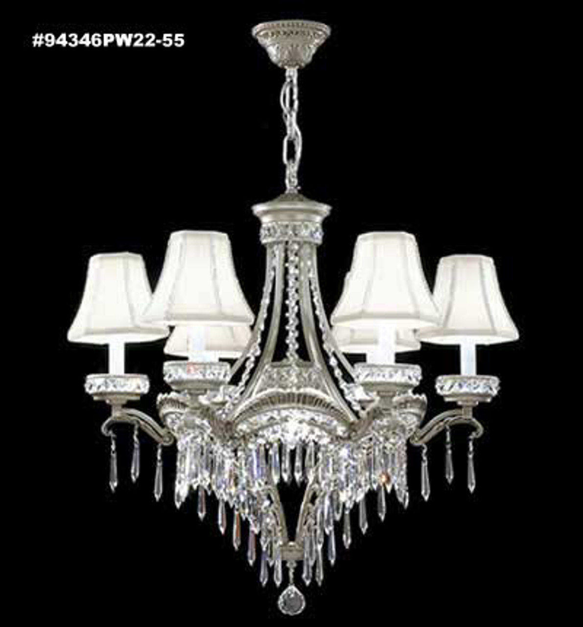 James R. Moder | 94346PW22-55 | Dynasty Cast Brass Collection | Pewter, Nickel, Silver | Six Light Chandelier