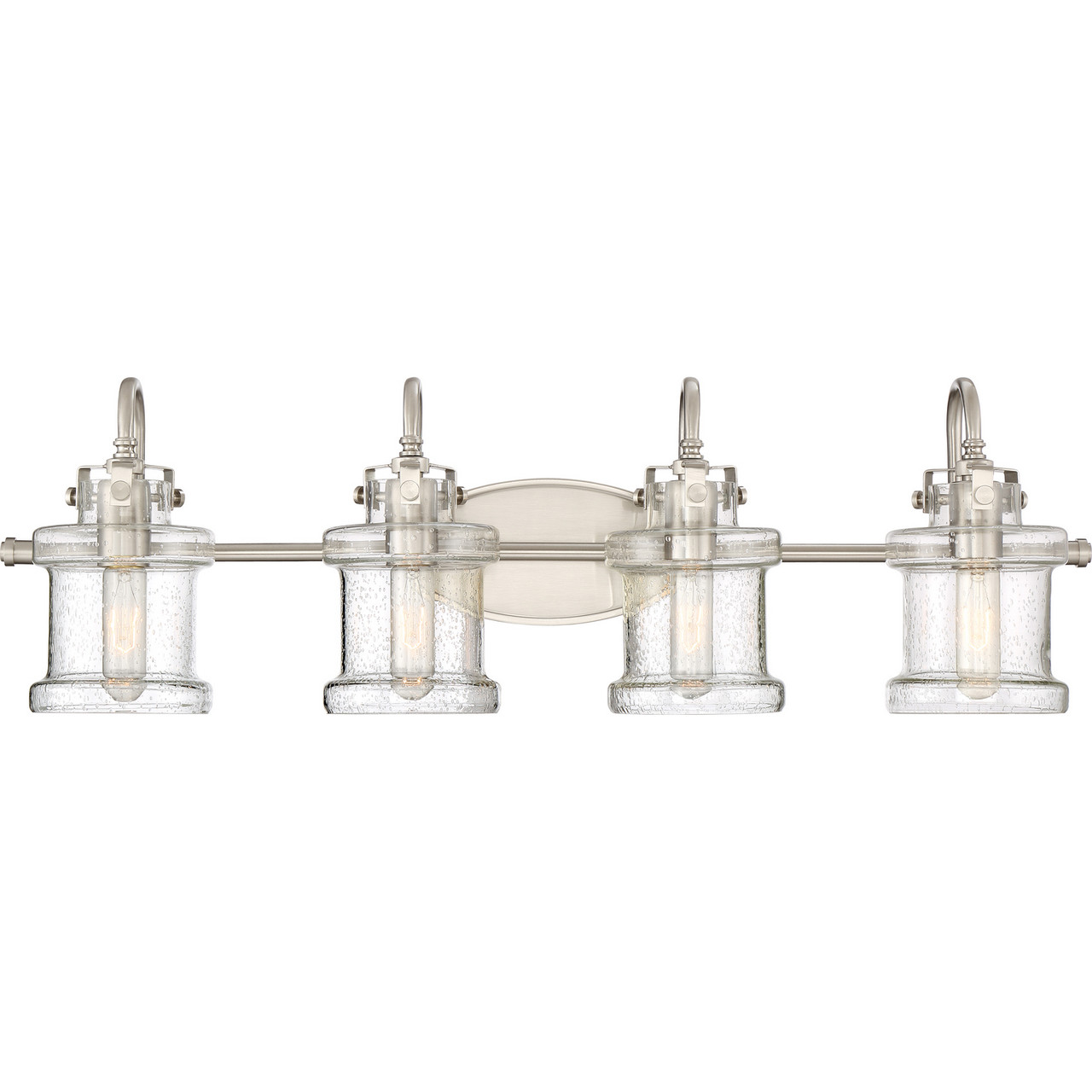 Quoizel | DNY8604BN | Danbury Collection | Pewter, Nickel, Silver | Four Light Bath Fixture