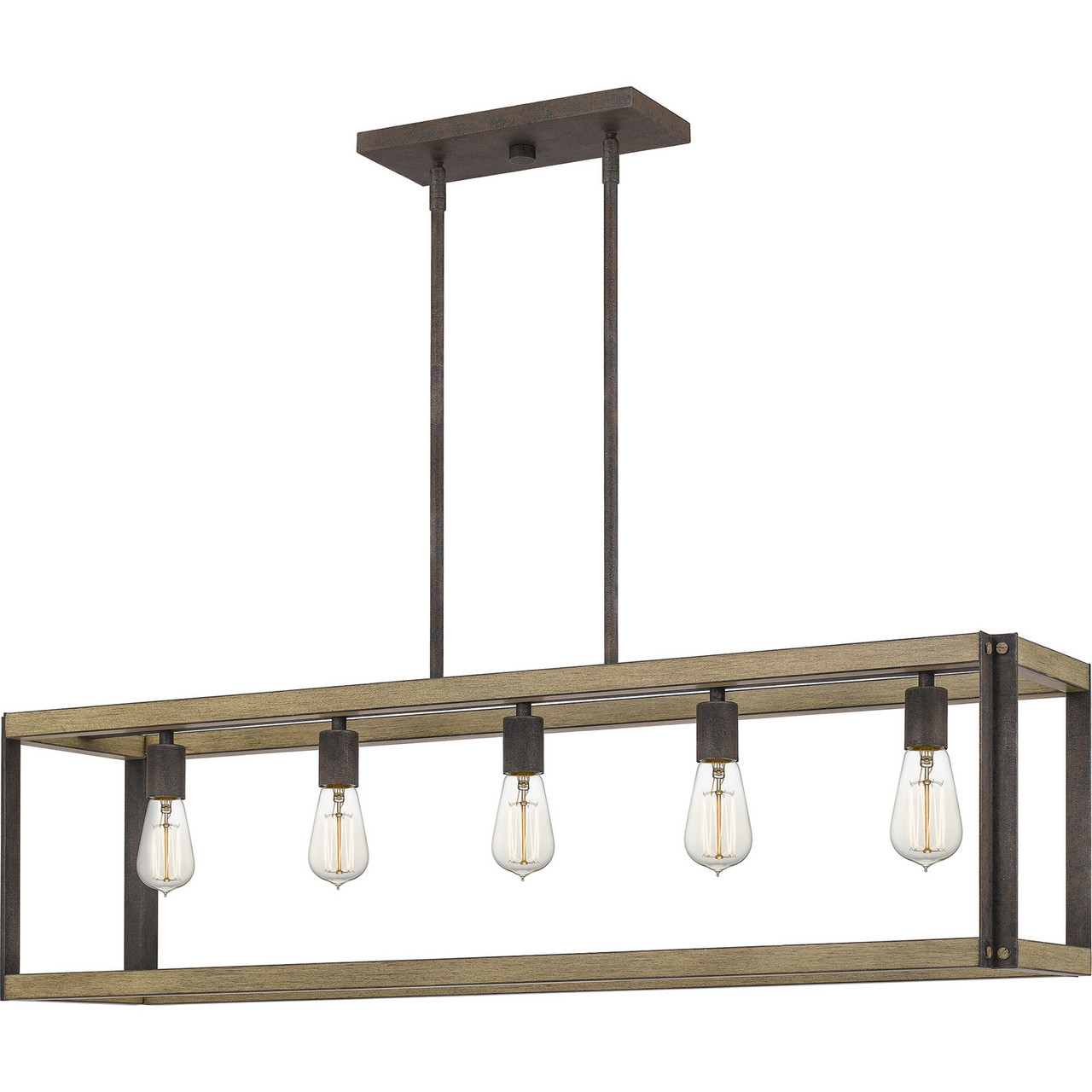 Quoizel | FNN542RK | Finn Collection | Black | Five Light Island Chandelier