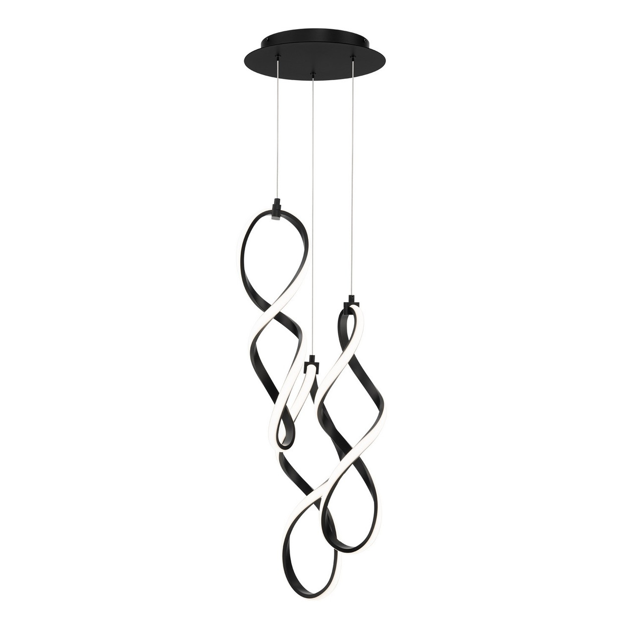 Interlace Collection Black LED Chandelier