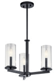 Mini Chandeliers Glass Shade by Kichler ( 12 | 43997BK Crosby ) 