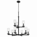 Mid. Chandeliers Glass Up by Kichler ( 12 | 44014BK Crosby ) 
