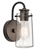 Sconces Single Glass by Kichler ( 12 | 45457OZ Braelyn ) 