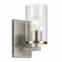 Sconces Single Glass by Kichler ( 12 | 45495NICLR Crosby ) 