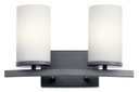 Bathroom Fixtures Two Lights by Kichler ( 12 | 45496BK Crosby ) 