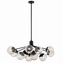 Large Chandeliers Glass Shade by Kichler ( 12 | 52703BK Silvarious ) 