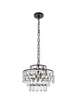 Mini Chandeliers Glass Shade by Elegant Lighting ( 173 | 1102D14BK Mila ) 