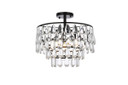 Semi-Flush Mts. Drum Shade by Elegant Lighting ( 173 | 1103F16BK Mila ) 