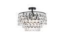 Semi-Flush Mts. Drum Shade by Elegant Lighting ( 173 | 1103F18BK Mila ) 