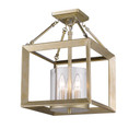 Semi-Flush Mts. Cage by Golden ( 62 | 2073-SF WG-CLR Smyth ) 