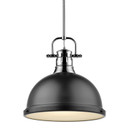 Pendants Metal Shade by Golden ( 62 | 3604-L CH-BLK Duncan ) 
