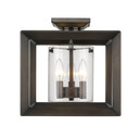 Semi-Flush Mts. Cage by Golden ( 62 | 2073-SF12 GMT-CLR Smyth ) 