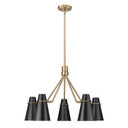 Mid. Chandeliers Metal Shade by Golden ( 62 | 2122-5 MBS-BLK Reeva ) 