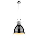 Mini Pendants Metal Shade by Golden ( 62 | 3604-S CH-BK Duncan ) 