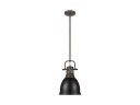 Mini Pendants Metal Shade by Golden ( 62 | 3604-S RBZ-BLK Duncan ) 