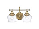 Bathroom Fixtures Two Lights by Golden ( 62 | 3610-BA2 BCB-CLR Daphne ) 