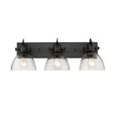Bathroom Fixtures Three Lights by Golden ( 62 | 3118-BA3 BLK-SD Hines ) 