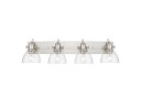 Bathroom Fixtures Four Lights by Golden ( 62 | 3118-BA4 PW-SD Hines ) 