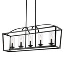 Linear/Island 4 Light + by Golden ( 62 | 4309-LP BLK-BLK-CLR Mercer ) 
