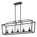 Linear/Island 4 Light + by Golden ( 62 | 4309-LP BLK-BLK-SD Mercer ) 