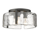 Flush Mounts Drum Shade by Golden ( 62 | 3164-FM BLK-HWG Aenon ) 