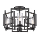 Semi-Flush Mts. Cage by Golden ( 62 | 6068-FM BLK Marco ) 