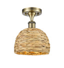Semi-Flush Mts. Glass Down by Innovations ( 405 | 516-1C-AB-RBD-8-NAT Ballston ) 