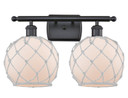Bathroom Fixtures Two Lights by Innovations ( 405 | 516-2W-BK-G121-8RW Ballston ) 