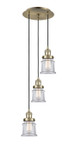 Mini Pendants 3 Light Cluster by Innovations ( 405 | 113F-3P-AB-G182S Franklin Restoration ) 