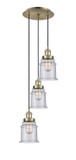 Mini Pendants 3 Light Cluster by Innovations ( 405 | 113F-3P-AB-G184 Franklin Restoration ) 