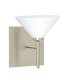 Sconces Single Glass by Besa ( 74 | 1SW-117607-SN-SQ Kona ) 