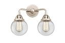 Bathroom Fixtures Two Lights by Innovations ( 405 | 288-2W-PN-G202-6-LED Nouveau 2 ) 