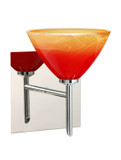 Sconces Single Glass by Besa ( 74 | 1SW-1743SL-CR-SQ Domi ) 