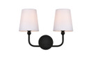 Bathroom Fixtures Two Lights by Elegant Lighting ( 173 | LD7322W16BLK Colson ) 
