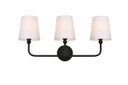 Bathroom Fixtures Three Lights by Elegant Lighting ( 173 | LD7322W26BLK Colson ) 