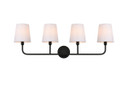 Bathroom Fixtures Four Lights by Elegant Lighting ( 173 | LD7322W36BLK Colson ) 