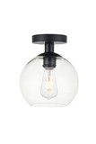 Flush Mounts Glass Down by Elegant Lighting ( 173 | LD2204BK BAXTER ) 