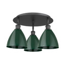 Flush Mounts Metal Shade by Innovations ( 405 | 516-3C-BK-MBD-75-GR Ballston ) 