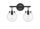 Bathroom Fixtures Two Lights by Innovations ( 405 | 351-2W-BK-CL-LED Auralume ) 