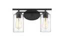 Bathroom Fixtures Two Lights by Innovations ( 405 | 353-2W-BK-CL Auralume ) 