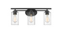 Bathroom Fixtures Three Lights by Innovations ( 405 | 353-3W-BK-CL-LED Auralume ) 