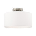 Flush Mounts Drum Shade by Livex Lighting ( 107 | 41097-91 Meridian ) 