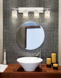 Bathroom Fixtures Four Lights by Justice Designs ( 102 | GLA-8704-16-WHTW-CROM Veneto Luce ) 