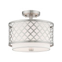 Semi-Flush Mts. Drum Shade by Livex Lighting ( 107 | 41107-91 Arabesque ) 