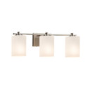 Bathroom Fixtures Three Lights by Justice Designs ( 102 | FSN-8443-10-OPAL-NCKL Fusion ) 