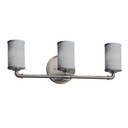 Bathroom Fixtures Three Lights by Justice Designs ( 102 | FAB-8463-10-GRAY-NCKL Textile ) 