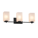 Bathroom Fixtures Three Lights by Justice Designs ( 102 | FSN-8443-15-FRCR-MBLK Fusion ) 